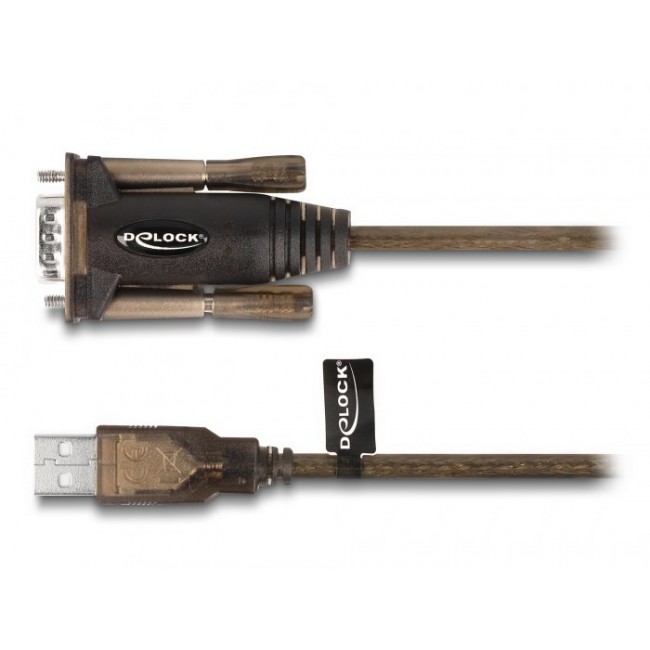 DeLOCK Adapter USB 2.0 Type-A to 1 x Serial RS-232 D-Sub 9 pin male with screws 1.5 m