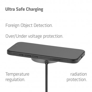 CLUB3D CAC-3027 Qi2 25W Wireless Charger Black Qi 2.2 MagSafe Compatible Magnetic Pad