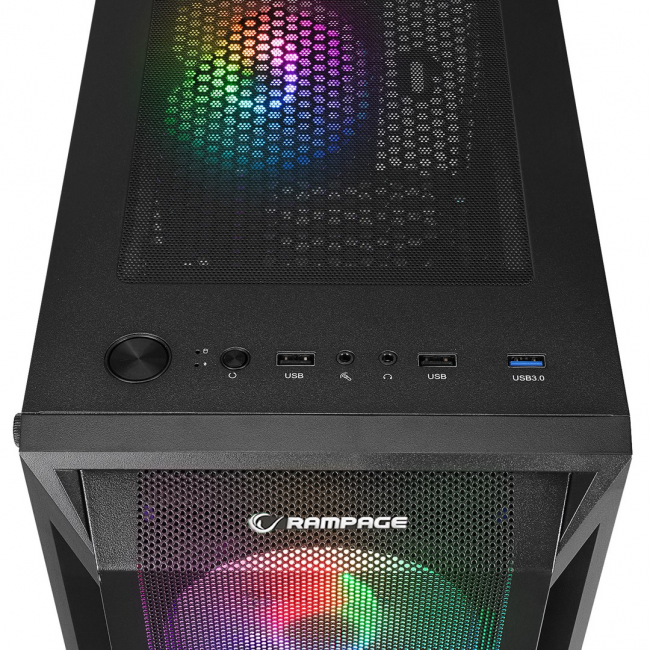 RAMPAGE PC CASE WITH WINDOW SHIVA Black RAMPAGE PC CASE WITH WINDOW SHIVA Black