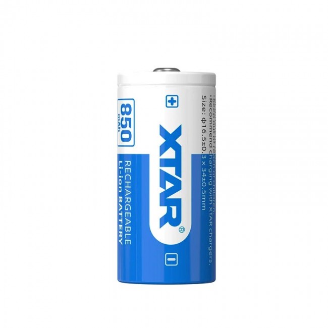 Battery 16340/R-CR123 3,7V Li-ion 850 mAh Battery 16340/R-CR123 3,7V Li-ion 850 mAh