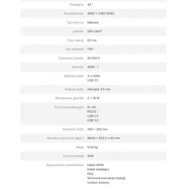 AVTEK INFORMATION MONITOR DS2 43