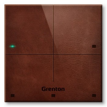 Grenton touch panel / 4 touch fields / TF-Bus / dark, natural leather front