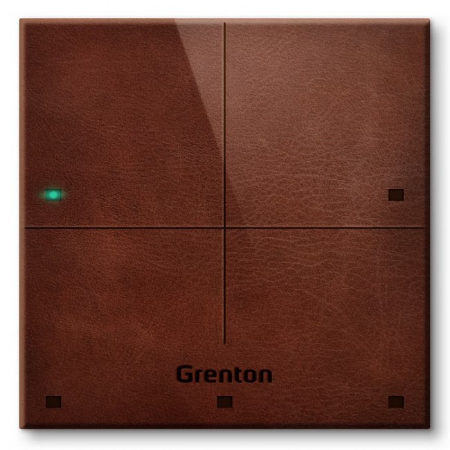 Grenton touch panel / 4 touch fields / TF-Bus / dark, natural leather front Grenton touch panel / 4 touch fields / TF-Bus / dark, natural leather front
