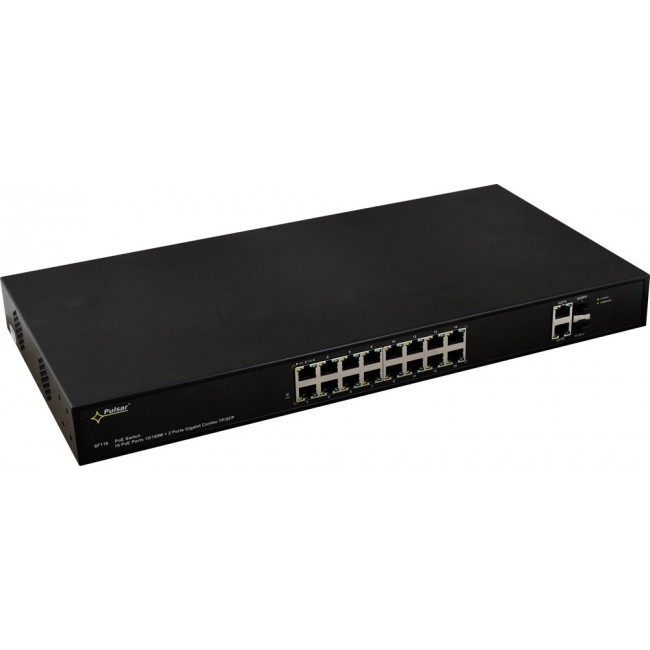 PULSAR SF116 network switch Managed Fast Ethernet (10/100) Power over Ethernet (PoE) 1U Black PULSAR SF116 network switch Managed Fast Ethernet (10/100) Power over Ethernet (PoE) 1U Black