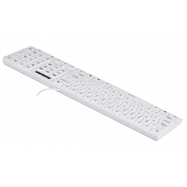 Activejet K-3066SW USB Wired Keyboard, White