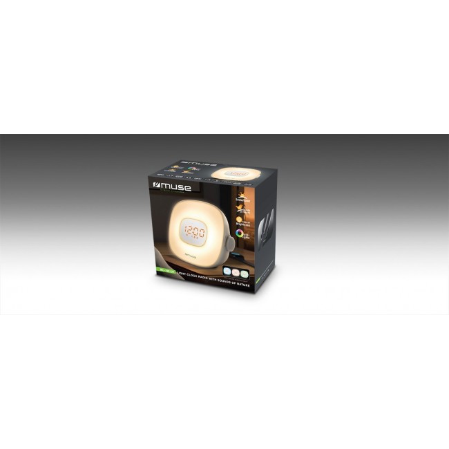 Muse Light ML-198 CR Radio Alarm Clock, White