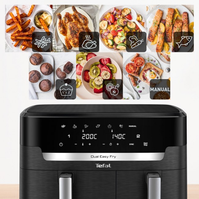 Tefal Easy Fry Dual XXL EY9428E0 fryer Double 11 L Stand-alone 2020 W Hot air fryer Black