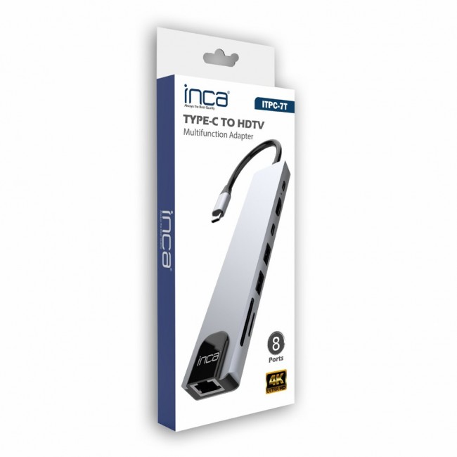 Inca ITPC-7T interface hub USB Type-C 1000 Mbit/s Aluminium