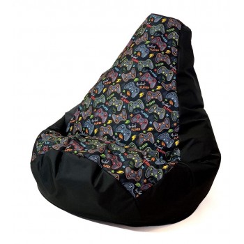 Sako bag pouffe Pear print black-pad player XXL 140 x 100 cm