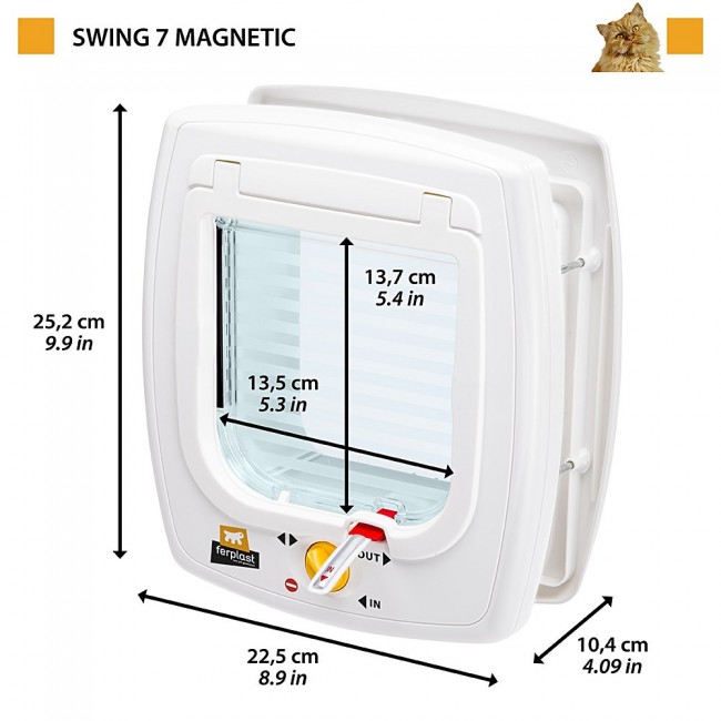 FERPLAST Swing 7 - Door with magnetic lock for small dogs and cats, brown FERPLAST Swing 7 - Door with magnetic lock for small dogs and cats, brown