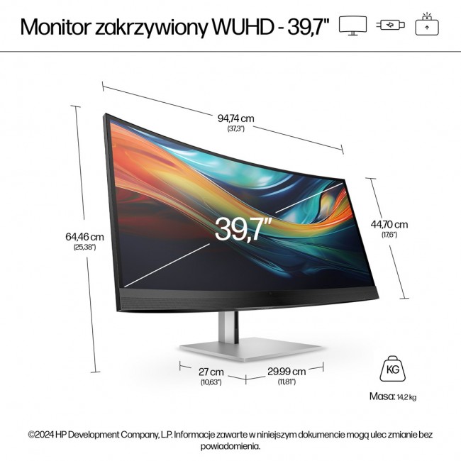 HP Series 7 Pro 39.7 inch 5K2K Conferencing Monitor-740pm