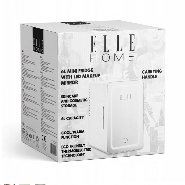 Mini fridge with LED make-up mirror ELLE 4L white