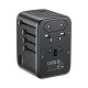 Power charger - Unitek 65W Universal Travel Adapter (P1122ABK01) | 1xUSB-A 3xUSB-C 1xAC