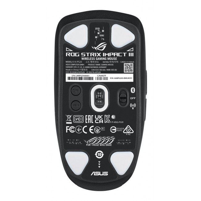 ASUS ROG Strix Impact III Wireless mouse Gaming Ambidextrous RF Wireless + Bluetooth Optical 36000 DPI ASUS ROG Strix Impact III Wireless mouse Gaming Ambidextrous RF Wireless + Bluetooth Optical 36000 DPI