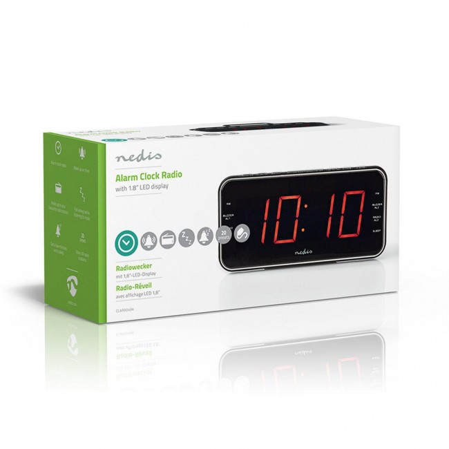 Nedis CLAR004BK alarm clock Digital alarm clock Black