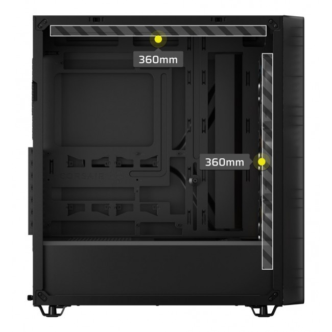 Corsair 3200D RS ARGB Mid-Tower PC Case - Smoke Midi Tower Black