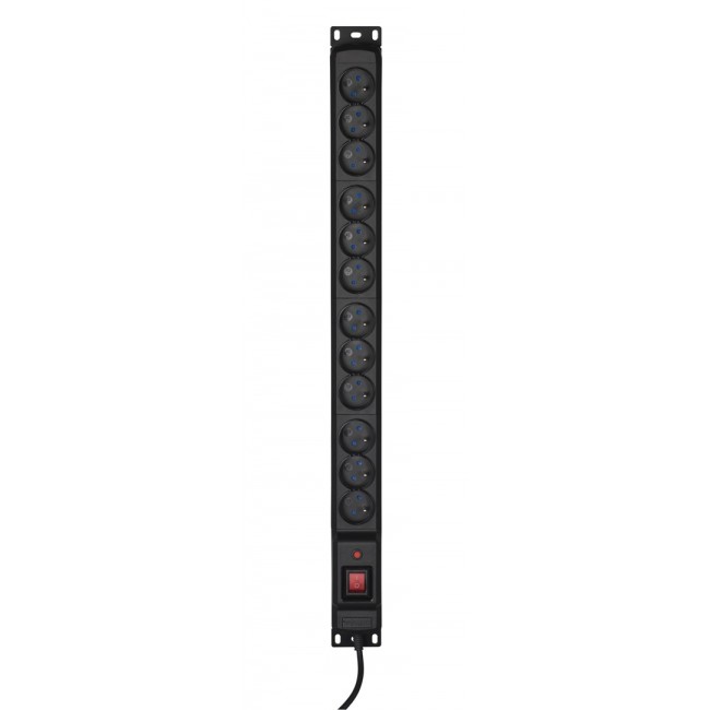 Activejet COMBO 12 socket power strip 1,5m black Activejet COMBO 12 socket power strip 1,5m black