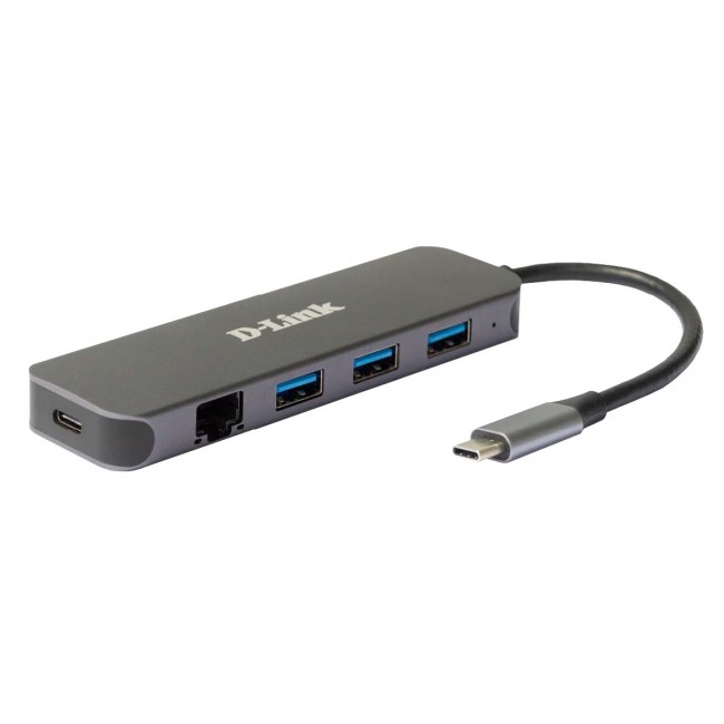 D-Link 5-in-1 USB-C Hub with Gigabit Ethernet/Power Delivery D-Link 5-in-1 USB-C Hub with Gigabit Ethernet/Power Delivery