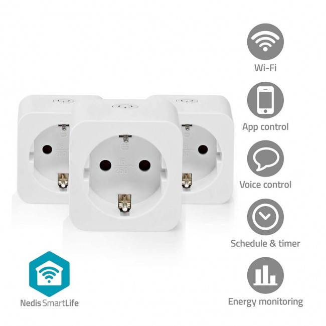 Nedis WIFIP121FWT3 smart plug 3680 W Home White