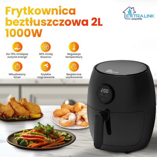 Extralink Smart Life Air Fryer SJ-200 2L EU | Air Fryer | 1000W