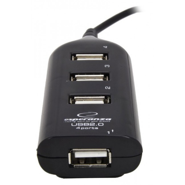 Esperanza EA116 interface hub 480 Mbit/s Black
