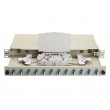 Equip 12-Port Fiber Optic Splice Box, LC Duplex, OS2, 1U, Equipped, Grey