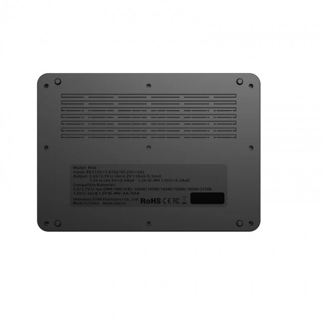 Battery charger Li-ion 3,6V / 3,7V / 1,5V and 1,2V Ni-MH XTAR MX8