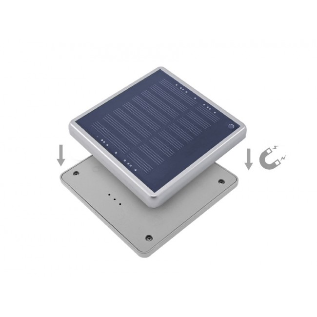 Maclean MCE124 Solar Lamp 4LED Lighting Twilight Sensor Silver