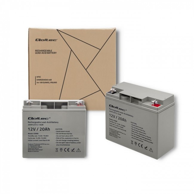 Qoltec 53066 UPS battery Sealed Lead Acid (VRLA) 12 V 20 Ah Qoltec 53066 UPS battery Sealed Lead Acid (VRLA) 12 V 20 Ah