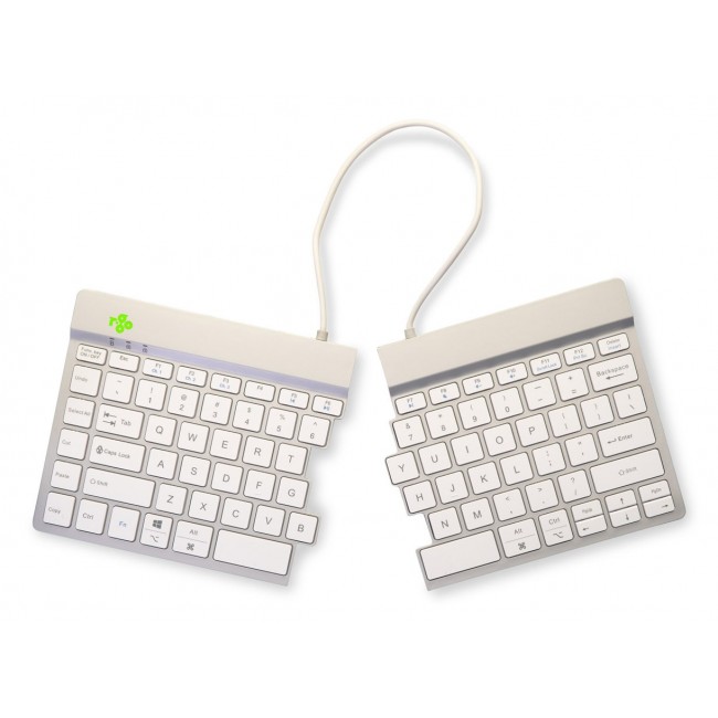 R-Go Tools Ergonomic keyboard R-Go Split Break with break software, ergonomic split keyboard, QWERTY (UK), Bluetooth, white