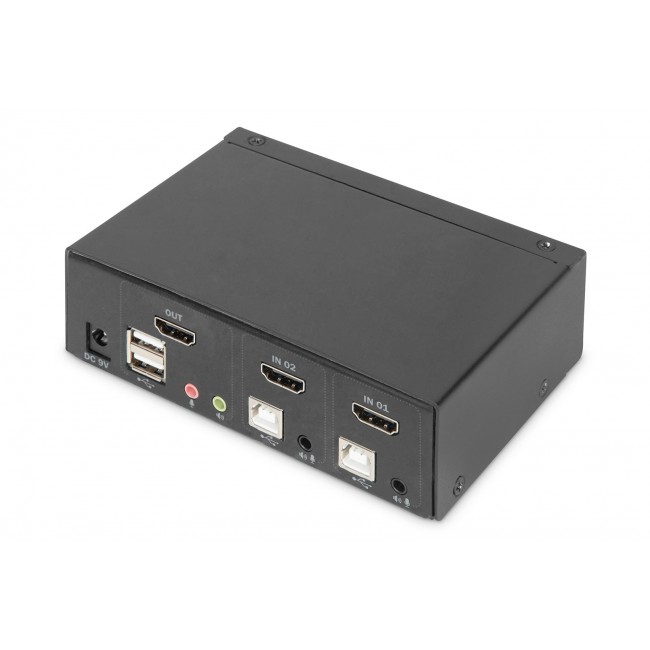 Digitus KVM Switch, 2 Port, Single Display, 4K, HDMI 