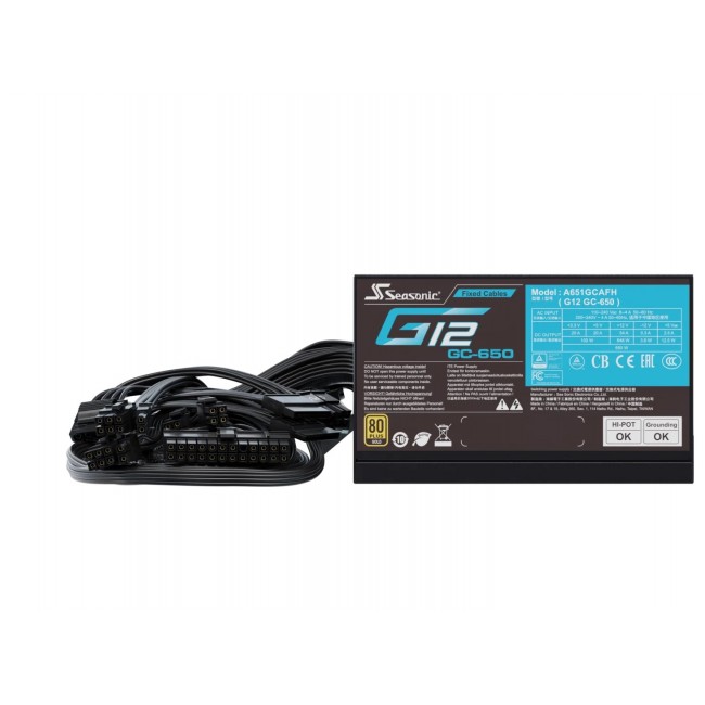 Seasonic G12 GC 80 PLUS Gold Power Supply - 650 Watt, black Seasonic G12 GC 80 PLUS Gold Power Supply - 650 Watt, black