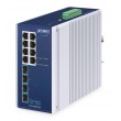 PLANET IP30 Industrial 8-Port Unmanaged Gigabit Ethernet (10/100/1000) Aluminium, Blue