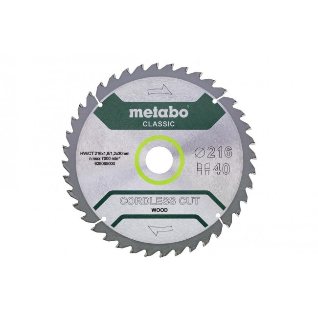 METABO CIRCULAR SAW BLADE HW/CT 216x30x40Z METABO CIRCULAR SAW BLADE HW/CT 216x30x40Z