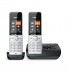 Gigaset COMFORT 500A duo Analog/DECT telephone Caller ID Black, Silver