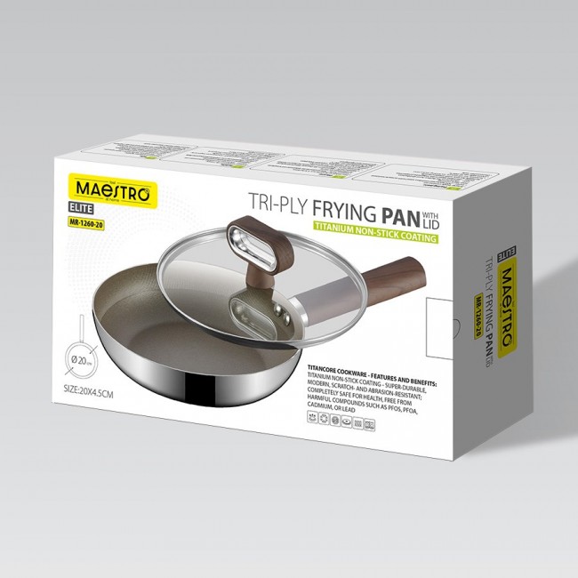 TITANCORE Frying Pan with Lid MAESTRO MR-1260 20 cm (MR-1260-20)