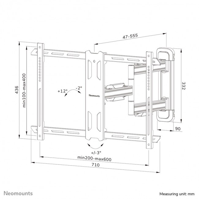 Neomounts WL40S-850BL16 TV mount wall 40-70