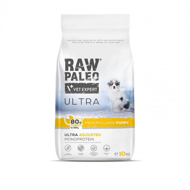 VET EXPERT RAW PALEO Ultra Medium&Large Puppy Turkey - dry food for puppies - 10 kg