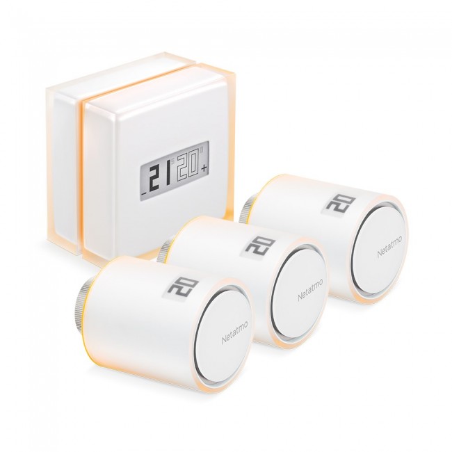 Netatmo Pack: Smart Thermostat + 3 Additional Smart Radiator Valves Netatmo Pack: Smart Thermostat + 3 Additional Smart Radiator Valves