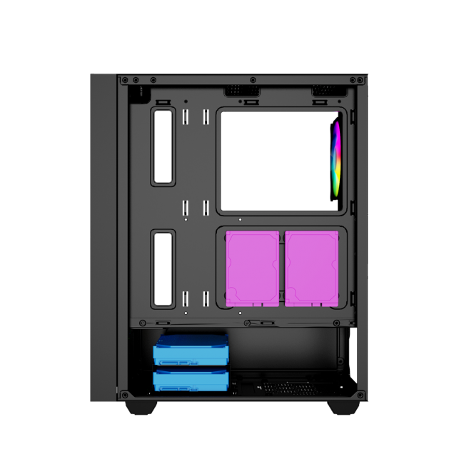 Gembird Fornax 4000 ARGB gaming ATX computer case, Midi Tower, backlight, Black