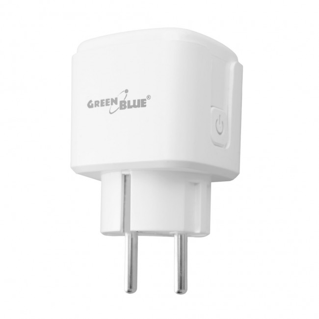 GreenBlue Remote-Controlled WiFi Outlet, Android/iOS/Alexa/Google Home, Timer, Wattmeter, Max 16A/3840W, GB735 W
