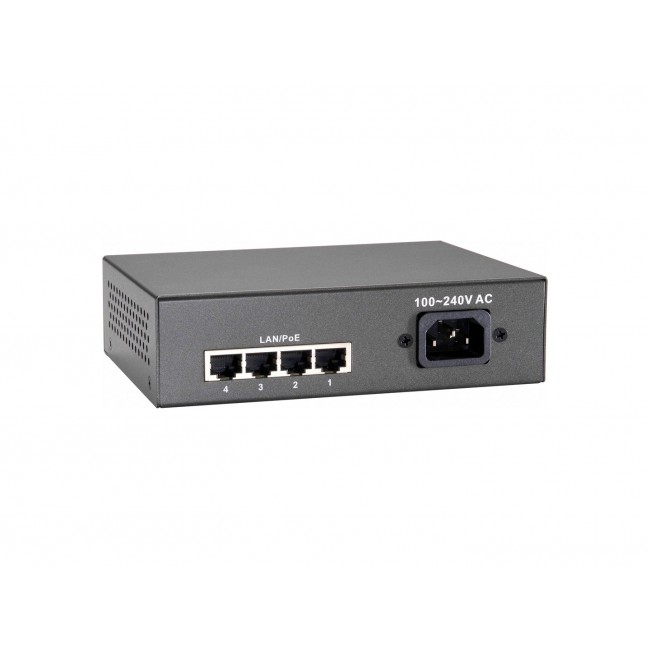 LevelOne 5-Port Fast Ethernet PoE Switch, 802.3at/af PoE, 4 PoE Outputs, 65W