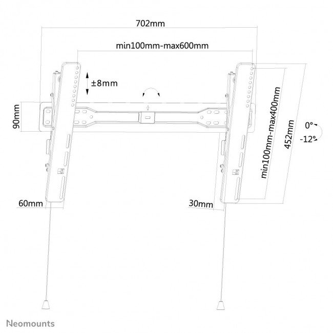 Neomounts LED-W650BLACK TV mount wall 37-75