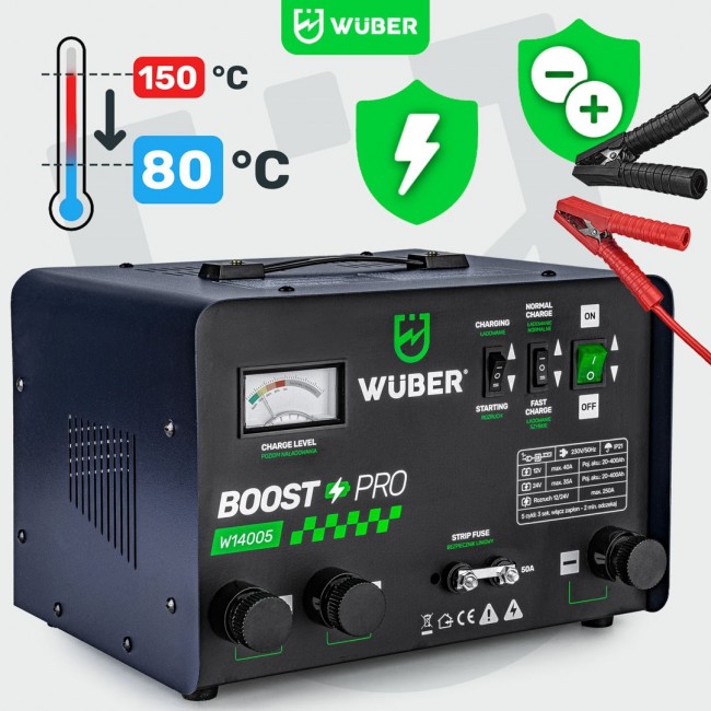 Battery charger with jump start 40 A 12/24 V W14005 WUBER