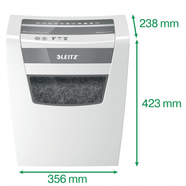 Leitz IQ Home Office P-4 paper shredder Particle-cut shredding 22 cm White Leitz IQ Home Office P-4 paper shredder Particle-cut shredding 22 cm White
