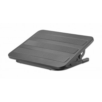 Manhattan Foot Rest, Under-Desk Comfort and Productivity Enhancer, Tilts 300 x 380mm, Rubberised Surface, Black, Lifetime Warranty