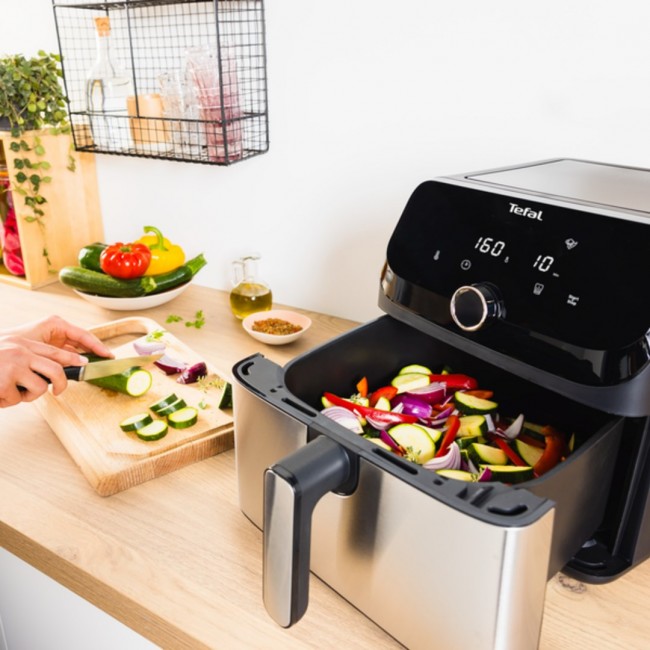 Tefal Easy Fry Mega EY855D10 fryer Single 7.5 L Stand-alone 2020 W Hot air fryer Black, Stainless steel Tefal Easy Fry Mega EY855D10 fryer Single 7.5 L Stand-alone 2020 W Hot air fryer Black, Stainless steel