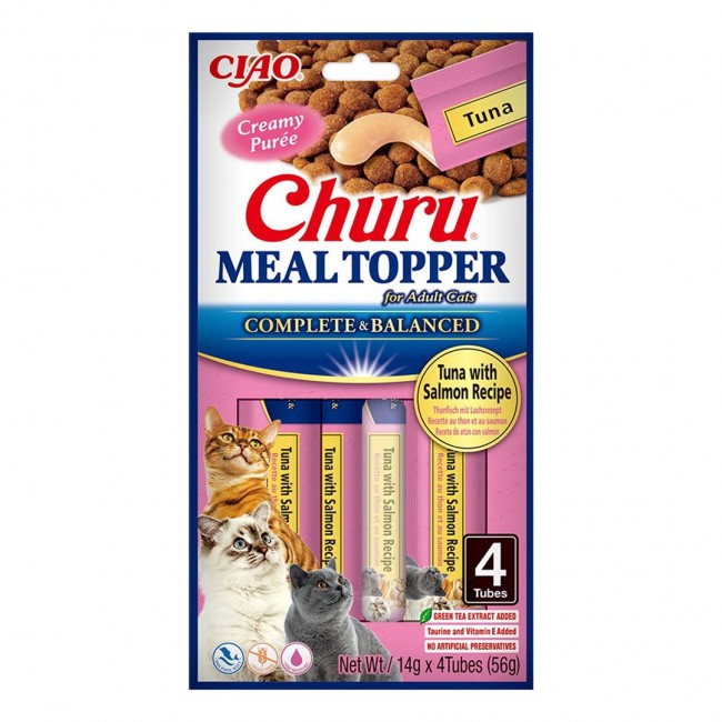 INABA Churu Meal Topper Tuna with salmon - cat treats - 4 x 14g INABA Churu Meal Topper Tuna with salmon - cat treats - 4 x 14g