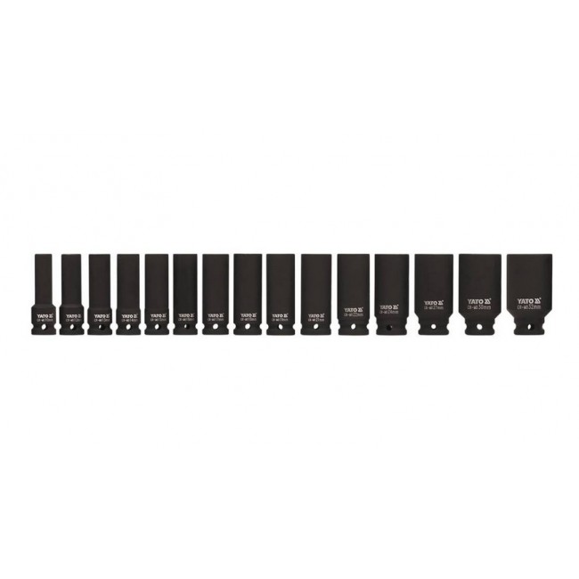 Impact sockets YT. 15 pieces 1/2
