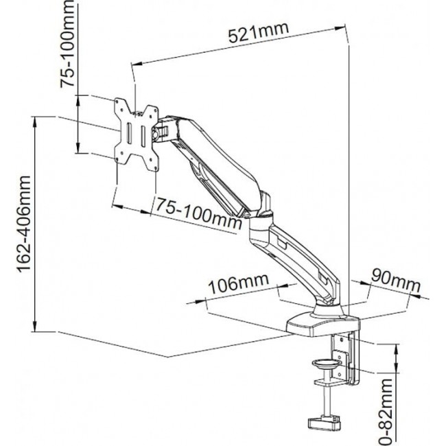 HOLDER FOR 1 LED/LCD MONITOR 13-27